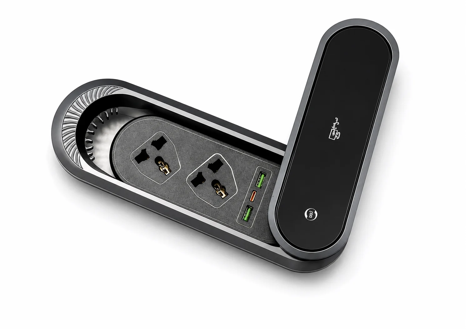 Illustrative desk power socket product-family visual