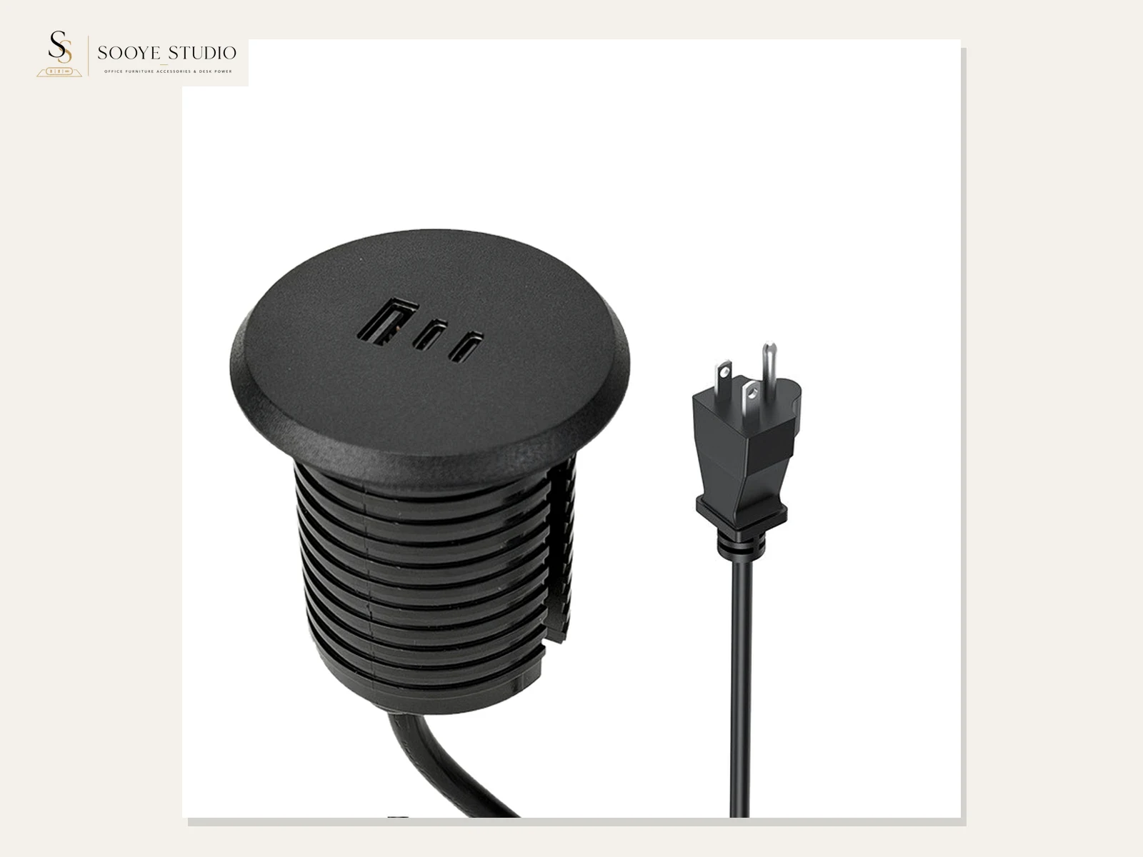 DP-01 65W USB-C Flush-Mount Desk Charger clean white-background product view