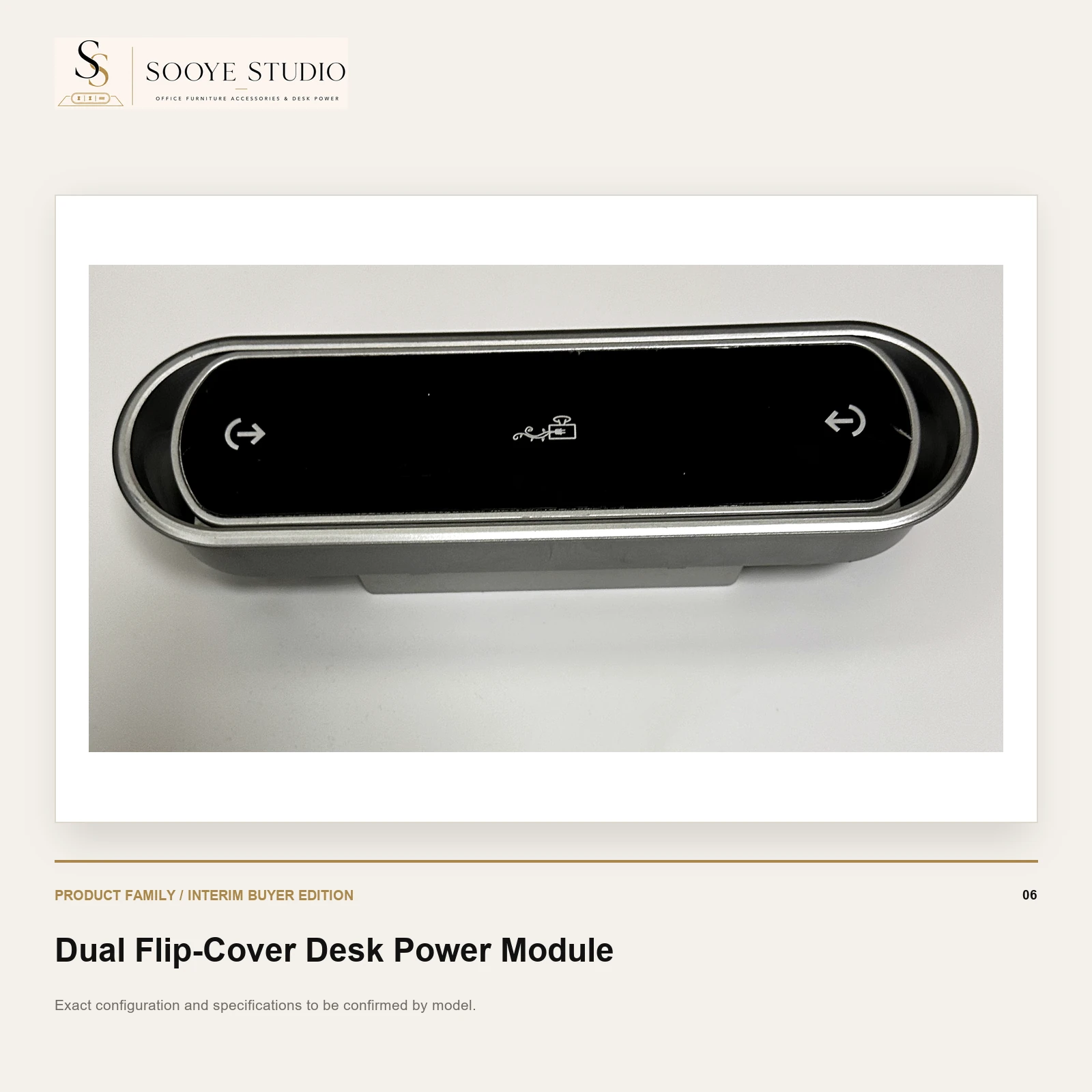 Dual Flip-Cover Desk Power Module - Sooye Studio product preview