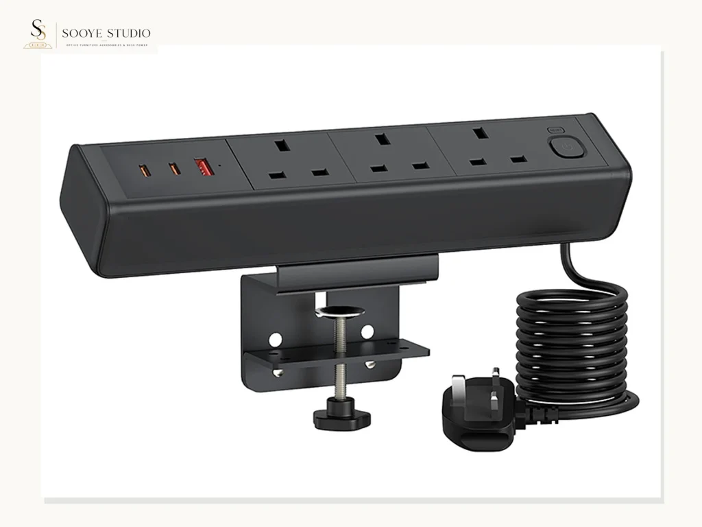 DP-13 65W USB-C Clamp-On Desk Power Strip clean white-background product view
