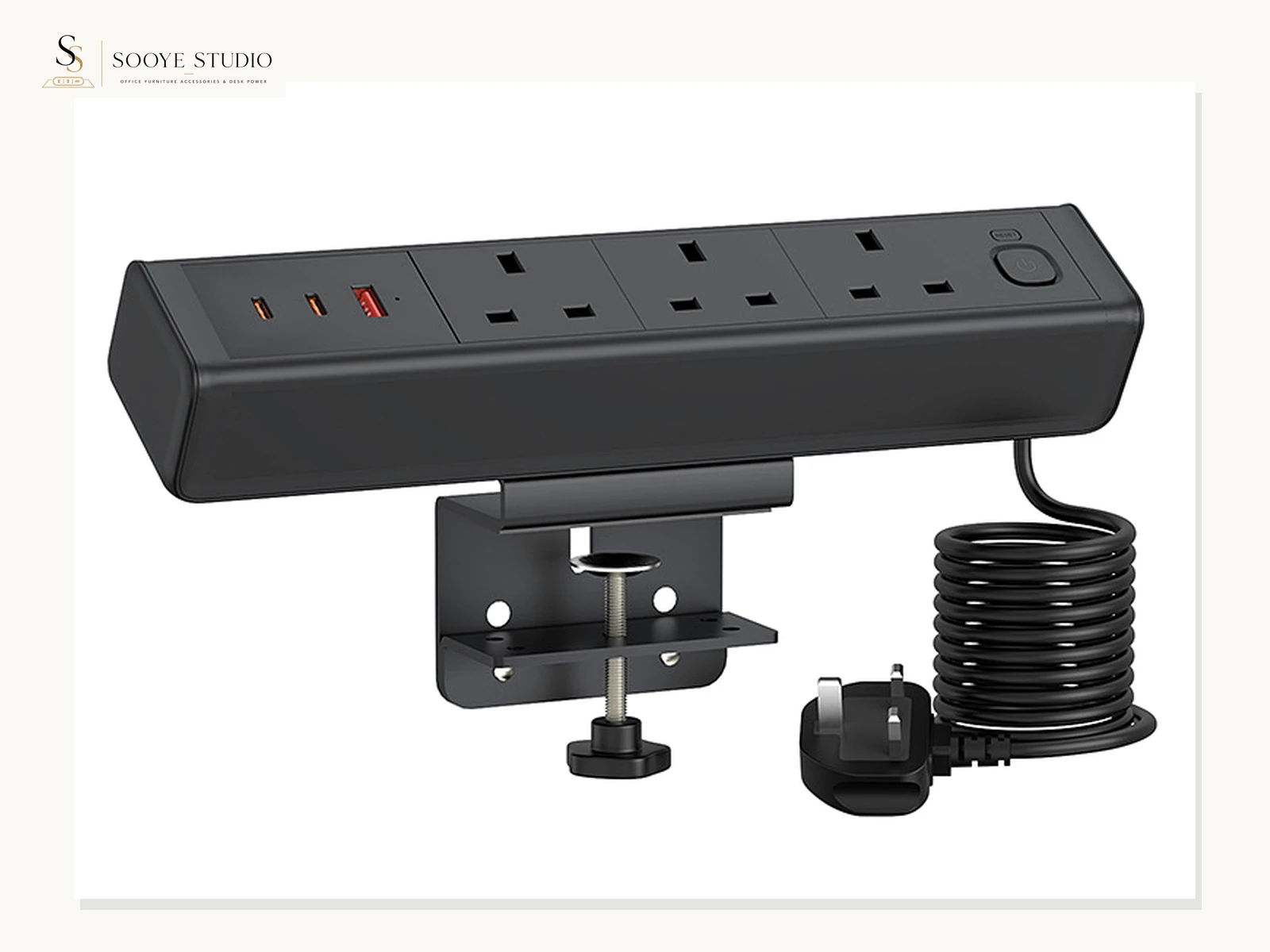 65W USB-C Clamp-On Desk Power Strip - product reference view 1