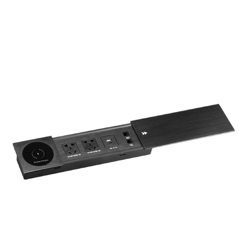 DP-03 sliding-cover desk power module shown as a real product reference for quotation comparison