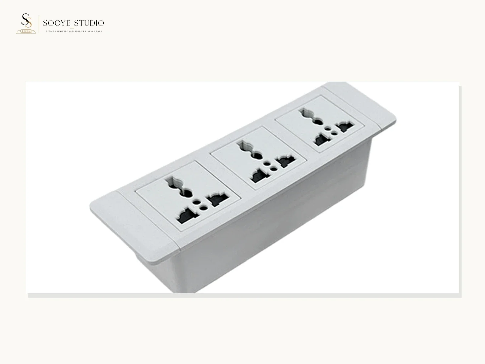 Embedded desk power module used as a visible product-configuration example